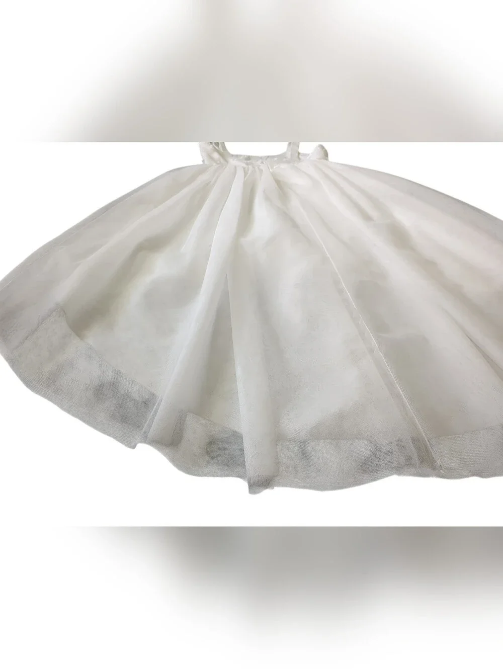 Tween Girls White Butterfly Tuelle Hi Low Dress (Size 8)